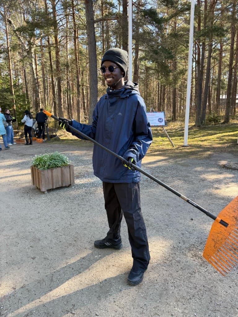 Volunteer with tools