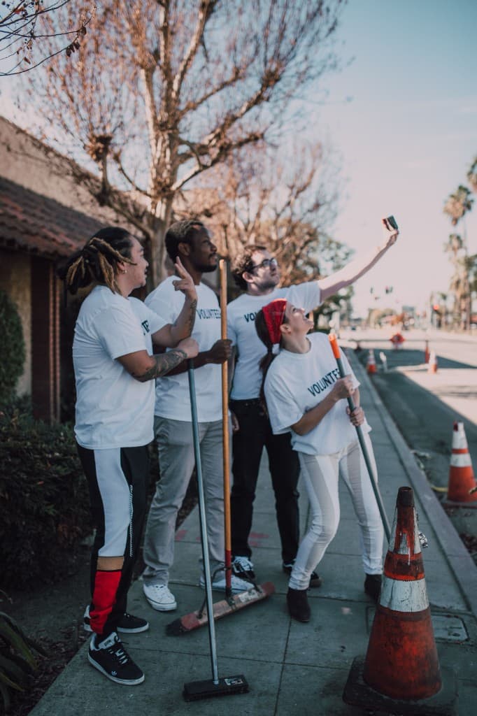 Volunteers in the field